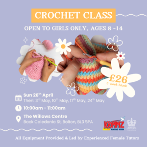 Crochet Class | Starts 26th April 10am - 11am